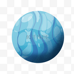 蓝色免费的图片_可爱插画星球水星