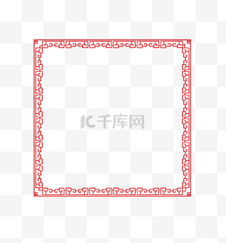 红色复古花纹边框图片_红色传统花纹边框