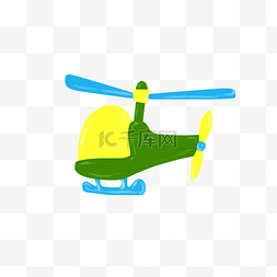 直升飞机手绘插画