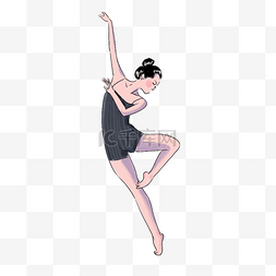 苗条卡通图片_漂亮的女孩在跳拉丁舞免抠图