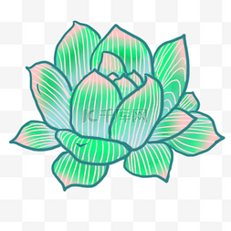 扁平植物绿色插画图片_绿色花朵植物绽放元素