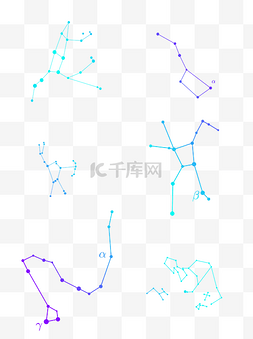 不规则疫图形拼接图片_星座图形线条装饰素材设计