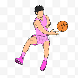 健身运动玩篮球插画