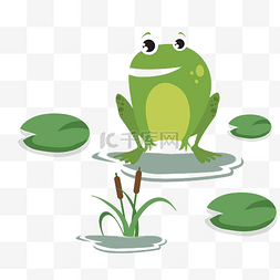 小动物坐着图片_手绘坐着的青蛙免抠图