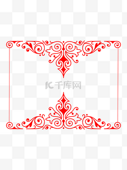 中国风纹理红色图片_中国风边框红色方形纹理设计