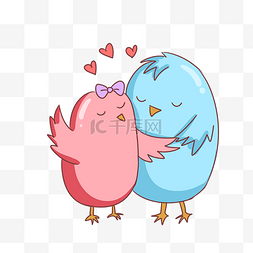粉色的小鸟图片_两只可爱的小鸟情侣