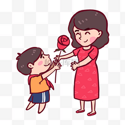 玫瑰花手绘卡通图片_教师节给可爱的老师献花手绘卡通