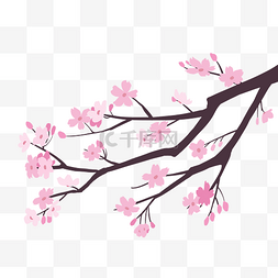粉色桃花背景素材图片_卡通免扣粉色花朵