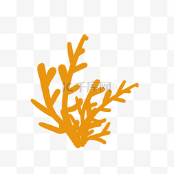 海洋珊瑚树图片_手绘矢量海洋动植物黄色珊瑚树素