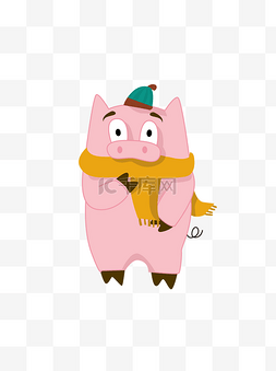 猪猪帽子图片_简约猪年卡通猪形象表情包可爱卡