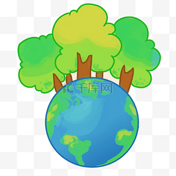 爱护地球元素图片_爱护环境绿色树木 