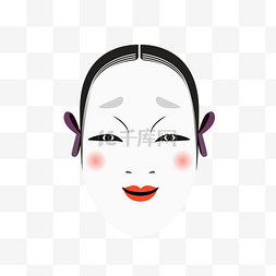 密度面具图片_卡通手绘日本传统面具能面