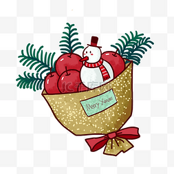 圣诞节礼物平安果图片_手绘圣诞节的平安果PNG免抠素材