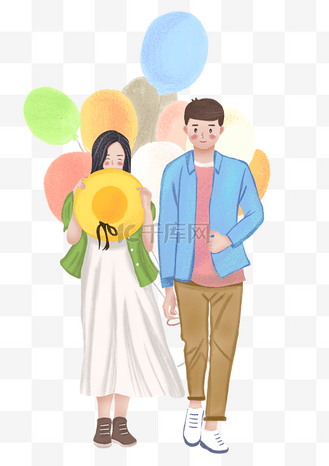 企业vip免费下载免抠元素手绘七夕情人节情侣人物插画个人vip和企业v
