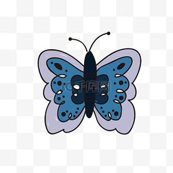 卡通蓝色的蝴蝶免抠图
