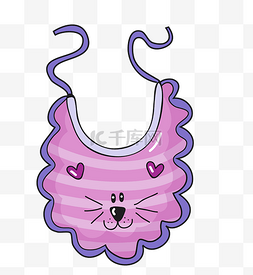 紫色手绘婴儿围嘴设计