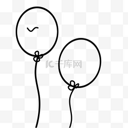 两个气球图片_两个黑白色英文气球
