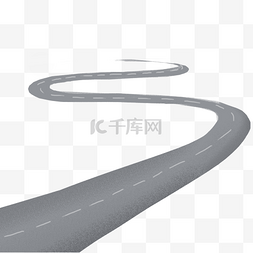 灰色弯道图片_灰色手绘柏油公路