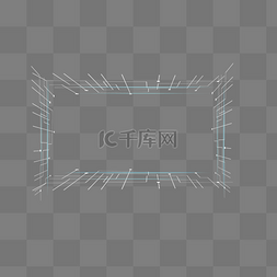 文字装饰简约透明图片_简约蓝色科技边框元素
