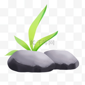 草丛石头岩石免扣PNG元素