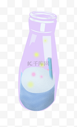 有水的漂流瓶图片_卡通粉色漂流瓶插图
