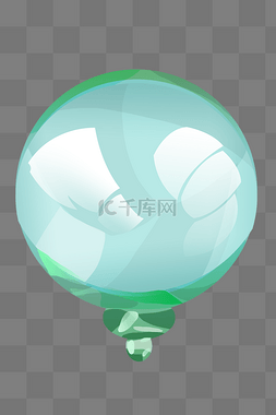 玻璃球瓶子图片_绿色玻璃球容器插画
