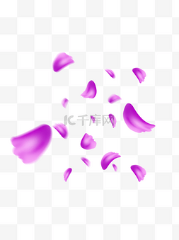 紫色海报电商图片_浪漫飘浮素材飘落的花瓣电商页面
