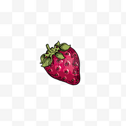 草莓种植卡通图片_复古手绘草莓免抠