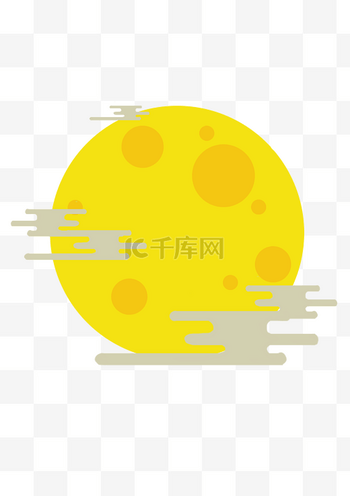 云朵插画素材图片素材手绘中秋节月亮PNG素材