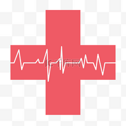 红十字心电图图片_红十字公益图标
