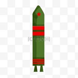 红色军事图片_绿色的军事火箭插画