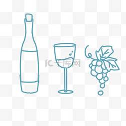 葡萄酒红酒图标图片_红酒葡萄简笔画