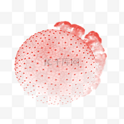 水彩红色圆点水母