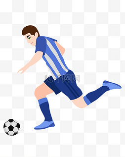 足球运动海报图片_矢量面卡通人物踢足球