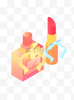 创意logo2图片_简约创意2.5D香水和口红元素