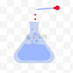 装饰卡通泡泡图片_蓝色三角烧瓶可爱卡通