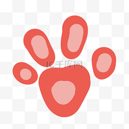 玫红色鲜艳的猫脚印素材