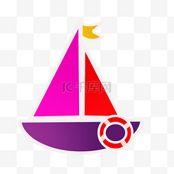 平面卡通手绘帆船
