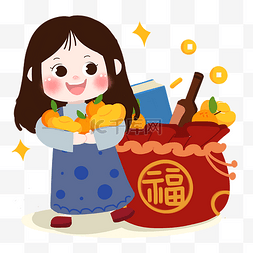 春节女孩收福袋