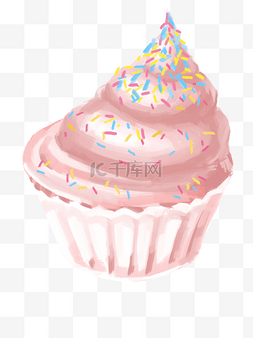 手绘奶油美味甜品图片_手绘甜品蛋糕插画