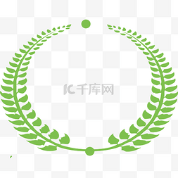 绿色树叶圆形边框图片_圆形环保边框