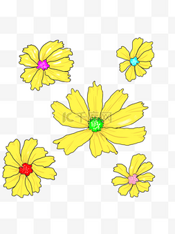 菊花花瓣手绘图片_手绘菊花花瓣透明底花瓣元素素材