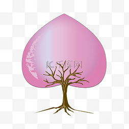 粉色心形树木