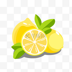 矢量卡通手绘水果系列清新柠檬夏