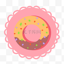 粉色甜甜圈图片_卡通甜甜圈图标插画