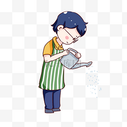 手绘卡通教师节园丁浇水