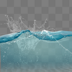 蓝色动感波纹图片_蓝色水浪水流元素