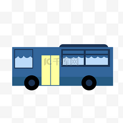 蓝色巴士图片_复古蓝色巴士