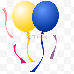 蓝气球图片_节日黄蓝气球