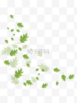 花瓣树叶漂浮元素图片_手绘植物树叶漂浮的叶子